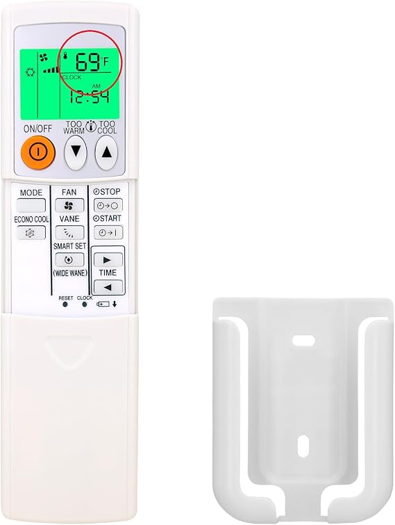 Replacement Remote Control for Mitsubishi Electric Mr Slim Air Conditioner E12A49426,KM06C,with Backlit,Wall Mounting Bracket