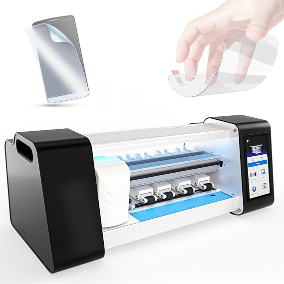 Screen Protector Cutting Machine, Intelligent Hydrogel Film Cutter, Offline Operation, 15s Fast Precise Cut, DIY Back Film for Phones Tablets Watches Computers
