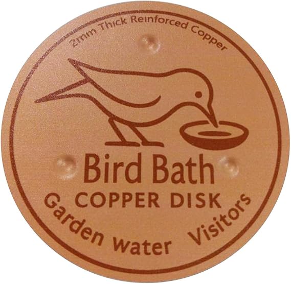 Bird Bath Copper Disk, Copper Bird Bath Purification Cleaning Disk With Triple-Point Support, Natural Solution For Outdoor Birdbaths, Bowl, Ensures Physical Safe Clean Water, All-Season, 3.94 Inches