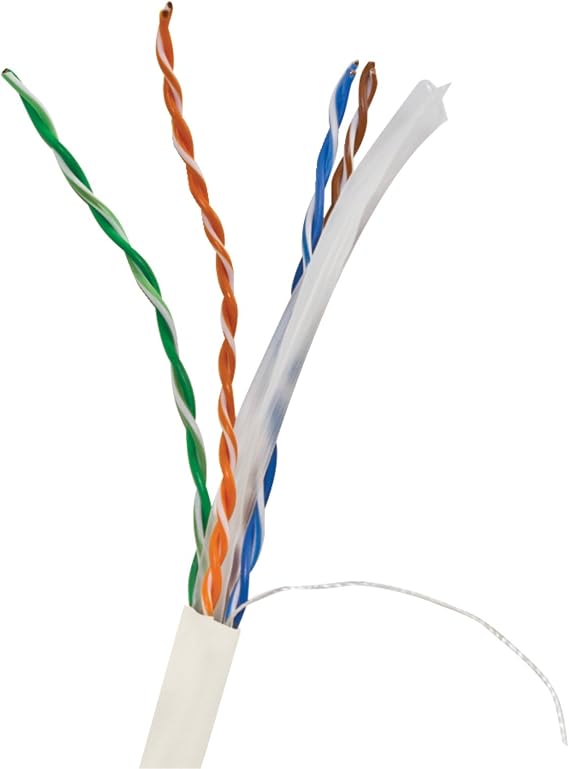 Vericom MBW6U-01444 CAT-6 UTP Solid Riser CMR Cable, 1,000ft (White)