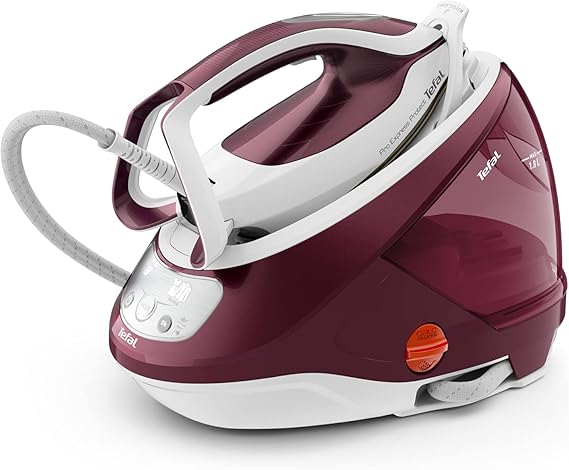 Tefal Pro Express Protect Steam Generator Iron, 7.5 Bar, White/Burgundy