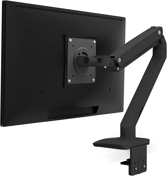 Ergotron 45-486-224 MXV Desk Monitor Arm, Slim, Matte Black, Fits Monitors up to 34 Inches / 7.1 to 20.1 lbs. 3.2 to 9.1 kg VESA Compliant