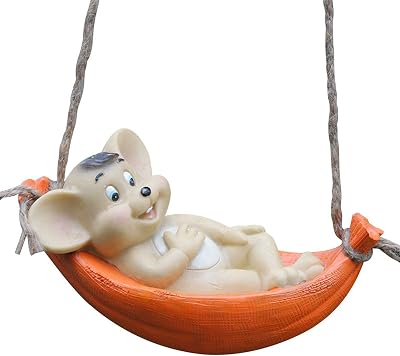 Garden Ornaments Outdoor Creative Resin Simulation Swing Animal Pendant Mini Garden Decor Lawn Figurines Crafts Courtyard Groceries Sculpture Crafts Garden Ornaments Mouse