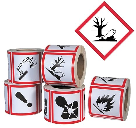 GHS/HazCom 2012: Pictogram Label, Environment Pollutant, 4" x 4" (Roll of 500)
