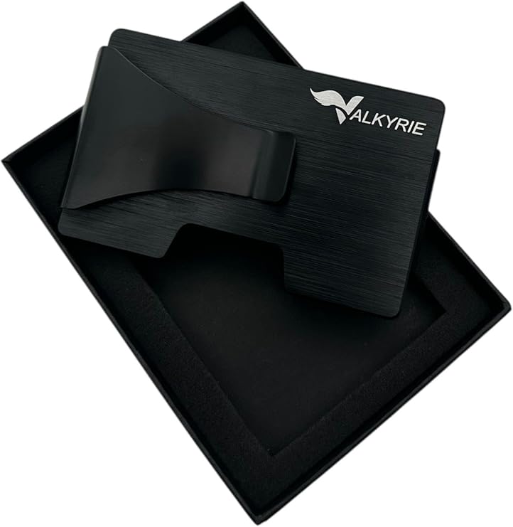 Valkyrie Akıllı Mekanizmalı Metal Kartlık RFID Korumalı Şık Dayanıklı 15-25 Kart Kapasiteli Cüzdan Kartlık Siyah