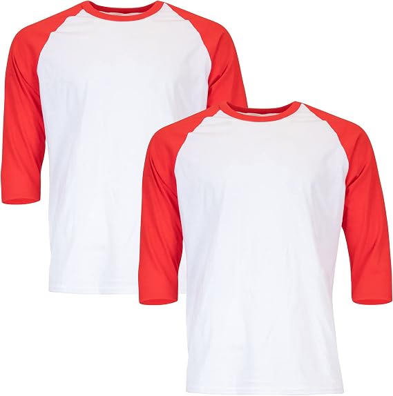 Gildan Men's Heavy Cotton 3/4 Raglan T-shirt, Style G5700, 2-pack
