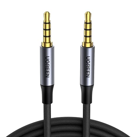 UGREEN Aux Kablo 3,5 Jak Üzerinde 3,5 Jak Kablosu, 3,5 mm Jak Kablosu, 4 kutuplu Kulaklık (CTIA), Cep Telefonu, Araç Radyosu, MP3 Çalar, Hoparlör, PS4, Xbox One vb. için Mikrofon (3 m)