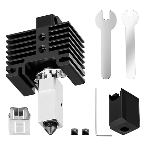Upgraded Hotend Kit for Bambu Lab X1 / X1C / X1E / P1P / P1S, All-Metal High-Temperature Hotend with Hardened Steel 0.4mm Nozzle, Stable & Precise Extrusion – 3D Printer Accessories