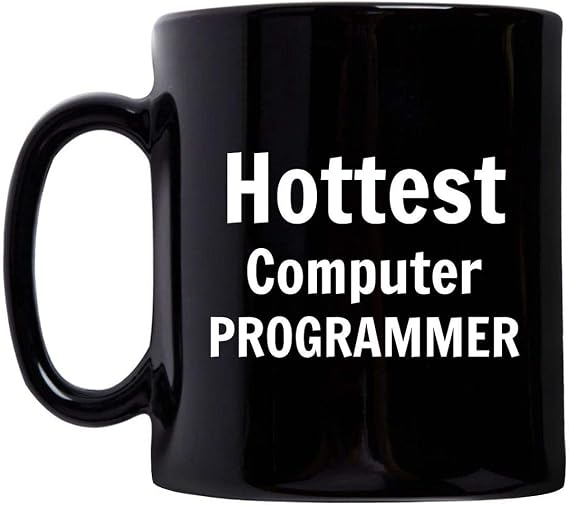 Hottest Computer Programmer Gifts - Mug Coffee Cup Tea - 11oz Black Ceramic - Office Funny Cute Gag - CIS Software Developer Engineer Coder Programming
