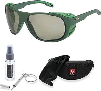 Bolle Graphite Wraparound Sunglasses for Men for Women +BUNDLE with ACCESSORY EYEWEAR KIT