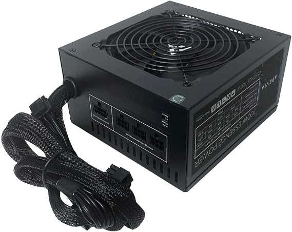 Apevia ATX-ES700W Essence 700W ATX Semi Modular Power Supply for PC Gaming | 120mm Auto Thermal Controlled Fan, Semi Modular PSU, Quiet Operation, Heavy Duty Protections, Supports Single 12V Output