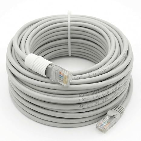 Lorex CBL60C5RU-W 60FT CAT5e Extension Cable, Fire Resistant and in-Wall Rated, Waterproof (1-Pack)