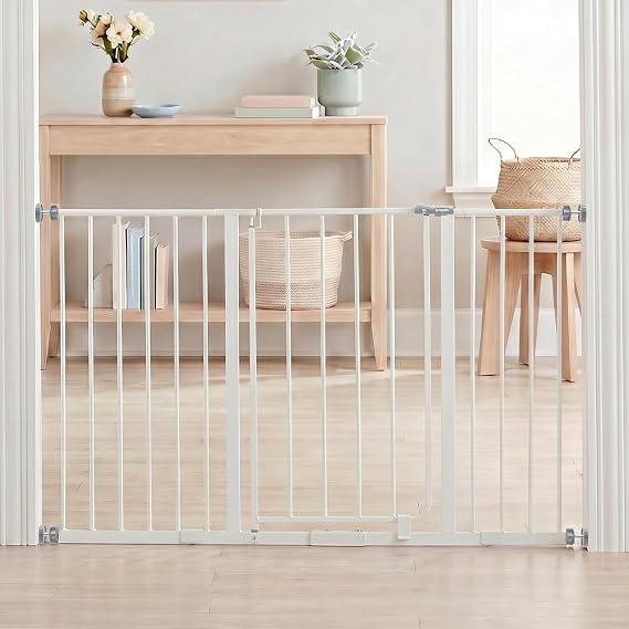 Regalo Safety 29-47" Easy Open Extra Wide Baby Gate for Doorways, Hallways & Bottom of Stairs, Pressured Mounted Safety Gate for Babies, Toddlers & Pets, Tested & Safe, American Designed and Owned