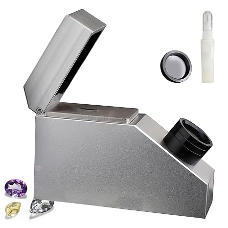 Jewelry Refractometer, Jewelry Tester Sorting Tool, Jewelry Sorting Tool with Built-in LED Light Source, Inspection Range 1.35-1.85 Gemstone Refractometer for Diamond