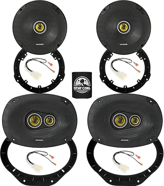 KICKER Front and Rear Door 6.5 & 6x9 Speakers Kit for Ford F-150 2015-2024 Upgrade Kit - 2 Pairs of CS Series 6 1/2 and 6x9 Inch Speakers with Adapters and Harnesses - 46CSC654 & 46CSC6934