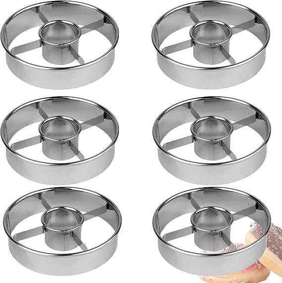 Donut Cutter, 3.86 Inch Stainless Steel Doughnut Cutters Mold, Baking Tools for Making Donuts and Mousse Ring Cookie