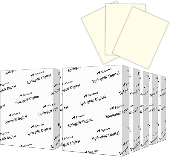 Springhill 8.5 x 14 Cream Copy Paper, 24lb Bond/60lb Text, 89gsm, 5,000 Sheets (10 Reams) Colored Printer Paper with Smooth Finish Versatile and Flexible Computer Paper 024032C