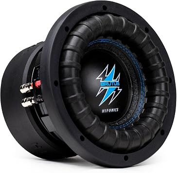 Hifonics BRW8D4 1200 Watts 8 Inch Brutus Car Audio Subwoofer with Heavy Gauge, Powder Coated, Aluminum Die-Cast Basket, Dual 70 Oz Magnet, 2.5 Inches Voice Coil - Dual 4 Ohm - 8 in.