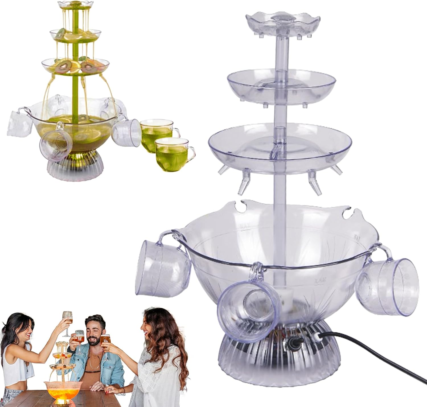 Pani Puri Fountain for Party – Golgappa Water Dispenser, Light Up Snack & Drink Fountain, Indian Street Food Party Machine for Weddings, Birthdays, Festivals