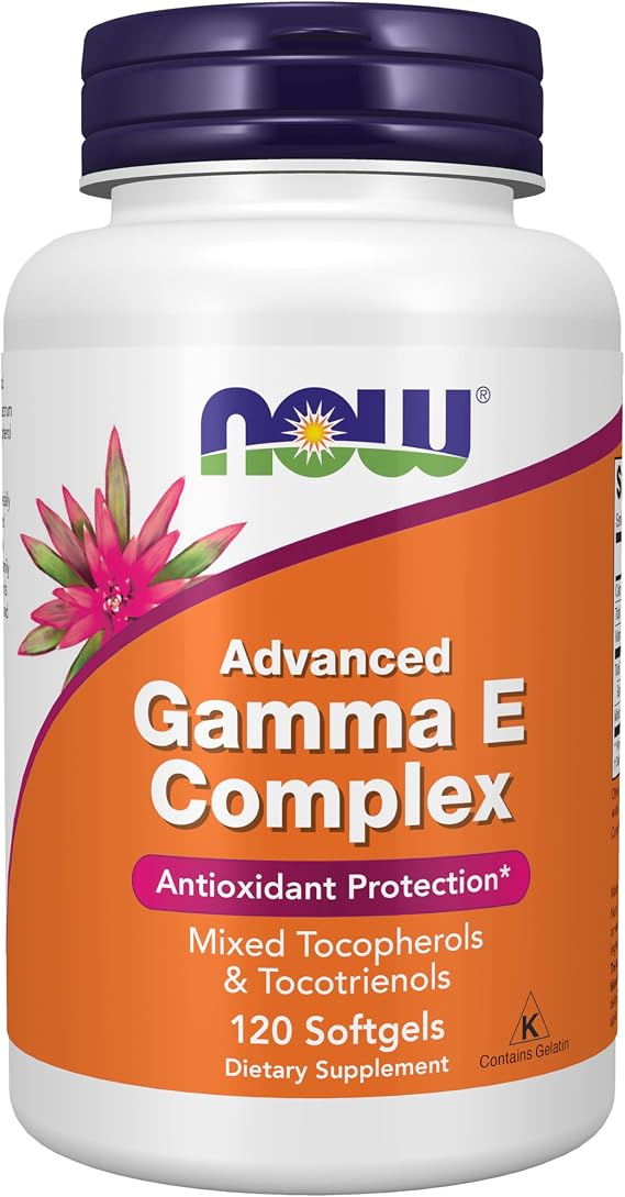NOW Supplements, Advanced Gamma E Complex, Mixed Tocopherols & Tocotrienols, Antioxidant Protection*, 120 Softgels