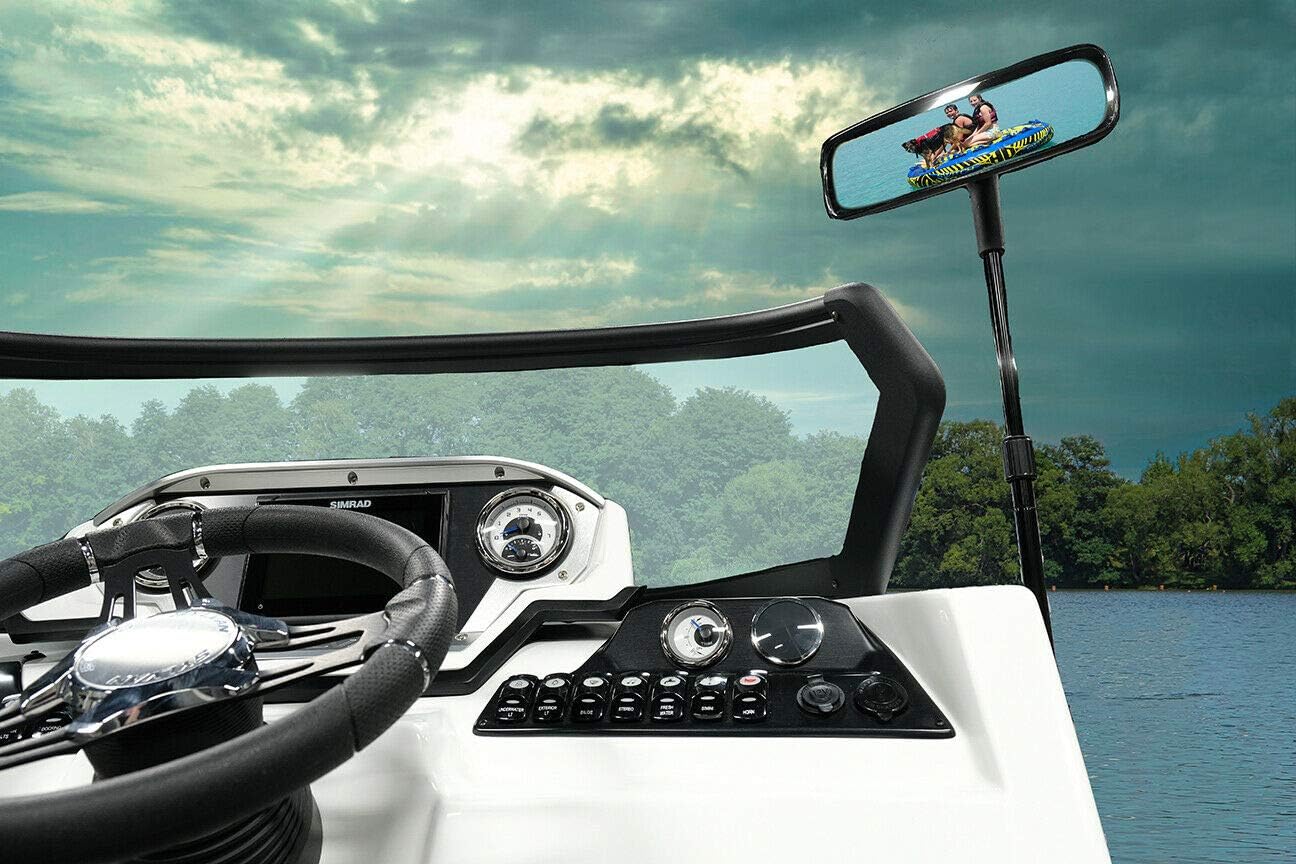 Extra Large Pontoon Boat Mirror 5 x 11.8 & Bracket, New, Folding, Adjustable by Maverick Advantage