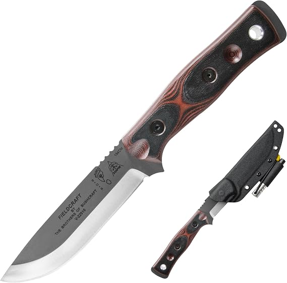 TOPS Knives B.O.B. THE RAFT B.O.B. Hunter Brothers of Bushcraft Fieldc 154 CM Steel, red