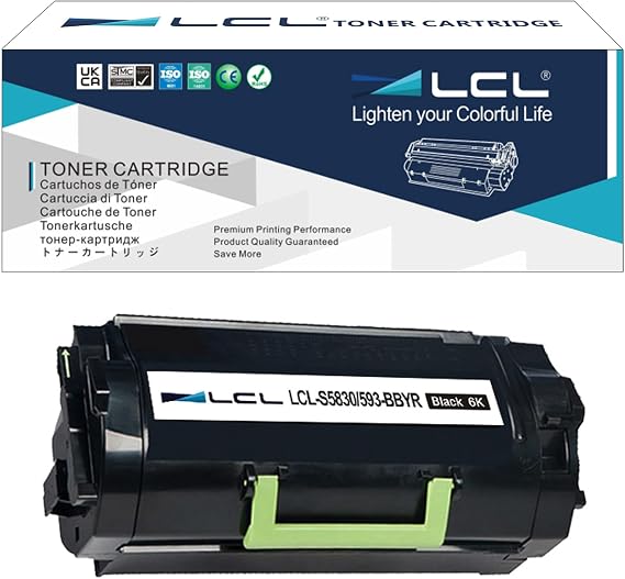LCL Compatible Toner Cartridge Replacement for Dell S5830dn S5830 593-BBYR X68Y8 RJF9F (1-Pack Black)