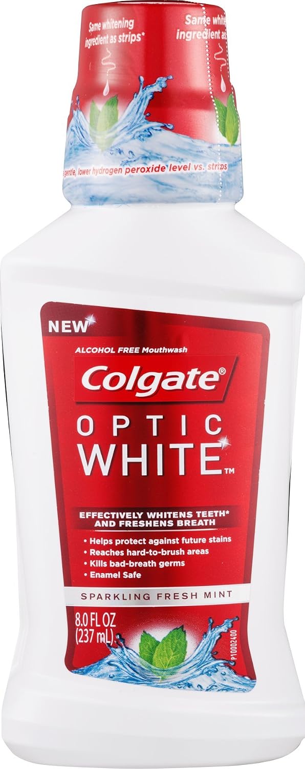 Colgate Optic White Mouthwash, Sparkling Fresh Mint 16 oz