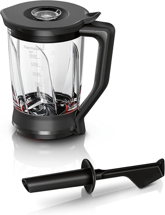 Bosch Hausgeräte Bosch mixer attachment, MUZ9MX2, capacity 2.3 L, ThermoSafe glass, dishwasher safe, perfect for crushed ice and smoothies, heat and cold resistant, suitable for OptiMUM and VitaPower series 4