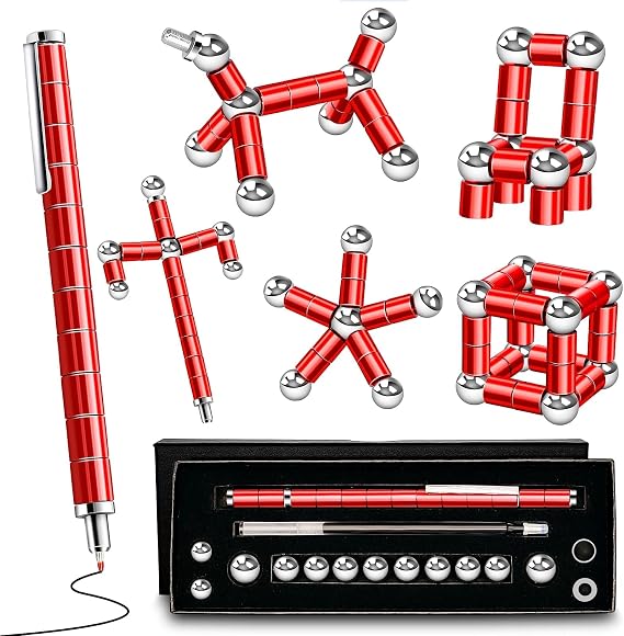 Fidget Pen Office Desk Accessories - Birthday Gifts for Men Women Teen College Guys Him Her, White Elephant Gift for Adults, Anxiety Relief Items Toys for Office Worker Teacher Cool Stuff Gadgets