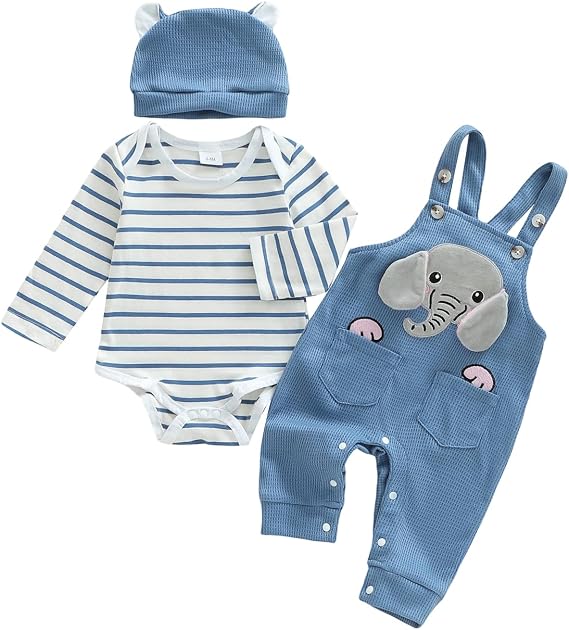 Infant Baby Boys Fall Winter Outfits 3Pcs Cute Clothes Set