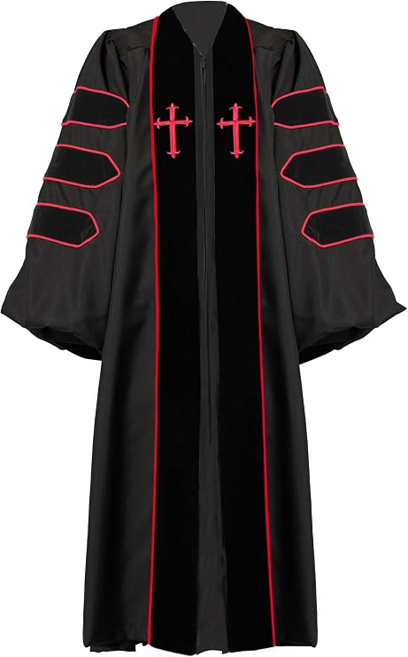 MyGradDay Deluxe Black Doctoral of Divinity Clergy Robe