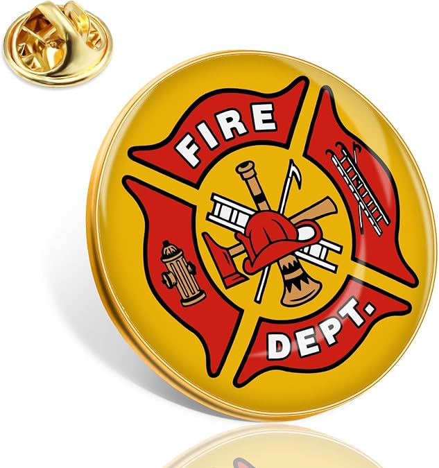 12/50/100 Pcs Fire Department Lapel Pin (1 in)-Fire Rescue Fireman Firefighter Badge Service Pins