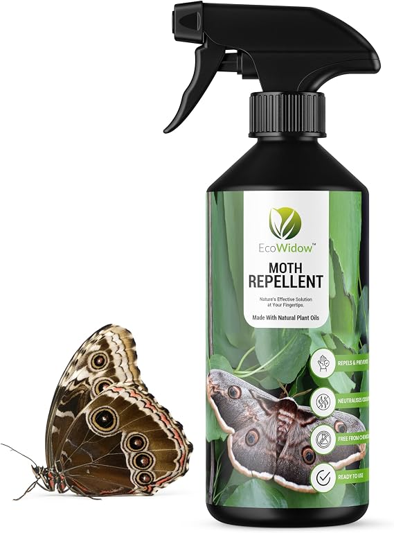 Natural Moth Repellent Spray 500ML - Effective & Safe Wardrobe & Clothes Protection - Eco-Friendly Alternative to Moth Traps & Balls