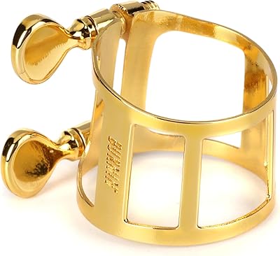 BetterSax Burnin Alto Saxophone Ligature 24k Gold-Plated Brass, Designed by Peter Jessen Fits Standard Hard Rubber Mouthpieces Fast Response, Balanced Tone, Includes Cap & Pouch