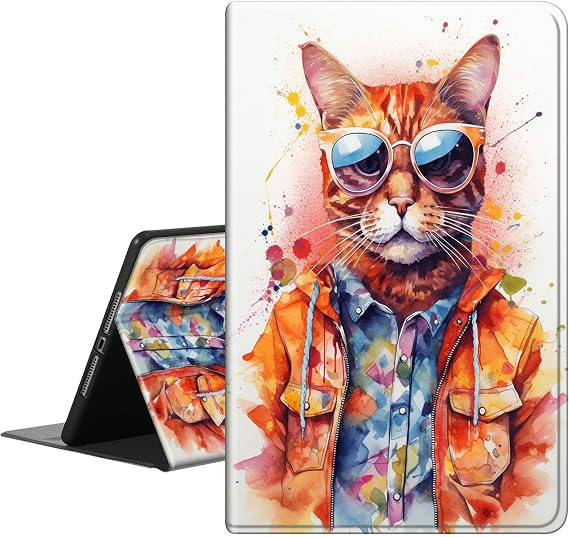 Case for All-New Kindle 10th Generation 2019 Releas,PU Leather Slim Standing Smart Cover Case with Auto Sleep/Wake,ONLY Fit Kindle 10th Gen 2019 e-Reader,Cool Cat with Sunglasses