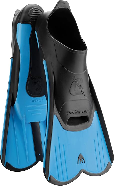 Cressi Short Full Foot Pocket Fins for Swimming or Training in the Pool and in the Sea - Light: made in Italy