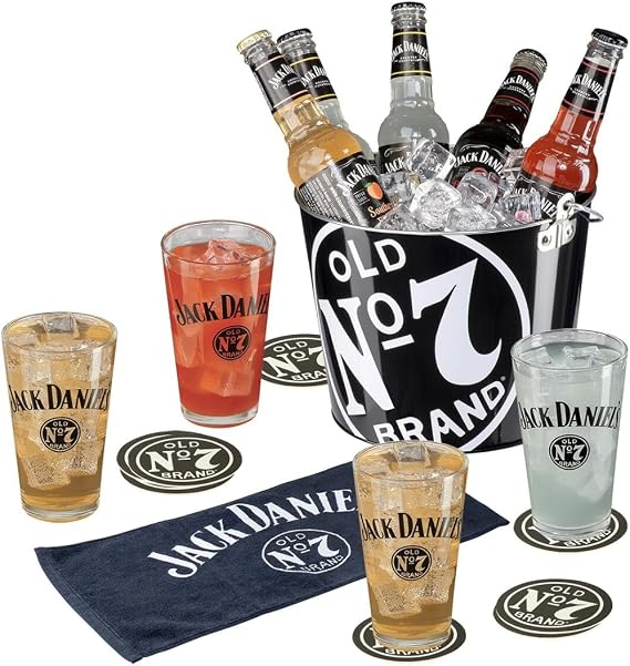 Jack Daniel s Party Bucket Set w/Bucket, Towel, Coasters, and Glasses JD-38700