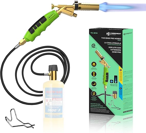 Propane Torch with 5ft Hose, 25,388 BTU, Brass MAPP Gas Brazing Torch, HVAC