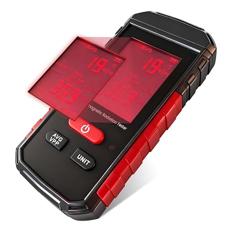 2 in 1 Electromagnetic Radiation Tester Electromagnetic Field Radiation with Sound & Light Alarm Stylish Appearance EMF Inspections for Electric and Magnetic Field Radiation (Model AMF118A)