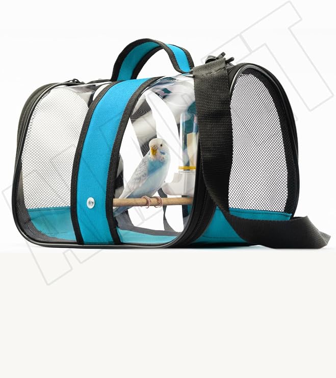 Conversation Bird Carrying Bag with Tunnel and Watercolor (AIR CHANNEL) Royal Milano-blue (33CMX23CMX22CM) (Blue)