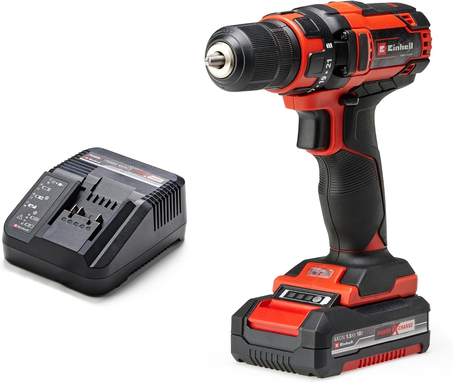 Einhell Akülü Vidalama TC-CD 1835 Li 1x1,5 Ah Power X-Change Lityum-İyon, 18 V, hız kontrolü, LED aydınlatma, yumuşak tutuş, 1,5 Ah PXC akü, şarj cihazı  saklama kutusu dahildir - 4513914