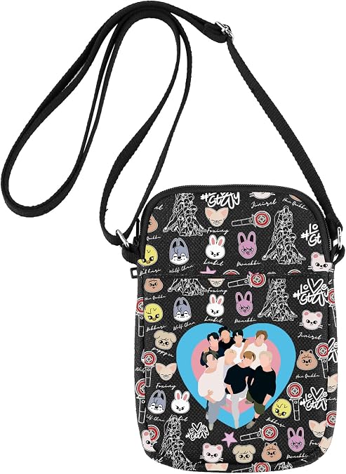 JNIAP K-Pop SKZ Crossbody Bag - K-Pop SKZ Travel Purse - Gift & Merchandise