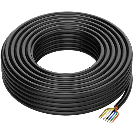 100 Foot Heavy Duty 14/12/10AWG 7 Way Round Conductor Blade Wiring RV Trailer RV SAE Cord Harness Wire, 7 Individually Jacketed RV Tow Hitch Caravan Cord Cable Insulated Wiring 14/4 10/2 12/1