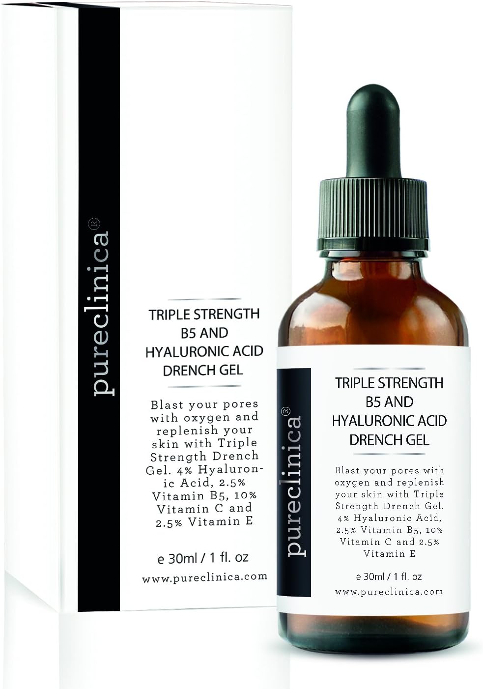 Triple Strength B5 (6.5%) and Hyaluronic Acid (4%) Drench Gel (w/Vit C 10% and E 2.5%) - 30ml / 1 fl oz