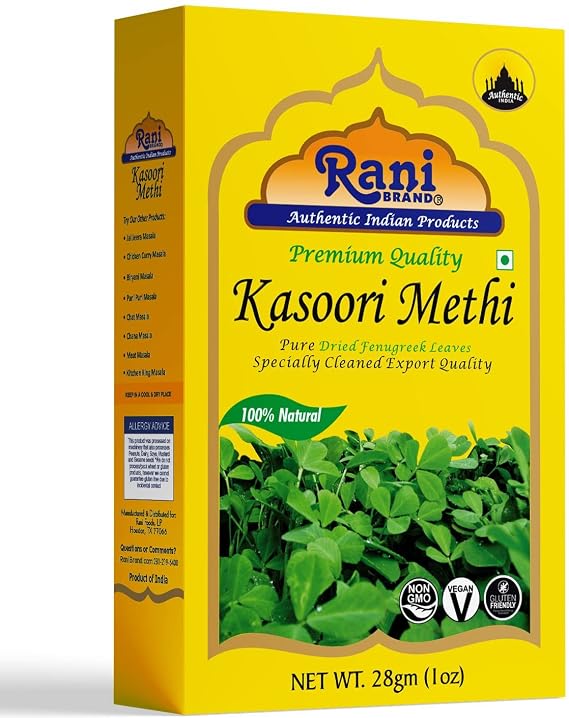 Rani Fenugreek Leaves Dried (Kasoori Methi) 1oz (28g) ~ All Natural | Vegan | Gluten Friendly | NON-GMO | Kosher | Indian Origin