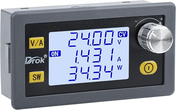 DROK Buck Boost Converter, DC 5.0-30V to 0.6-30V 4A 35W Adjustable Voltage Regulator LCD Display 6V 9V 12V 24V Power Supply Module, CC CV Step Up Step Down Voltage Stabilizer for Car RV Golf Cart