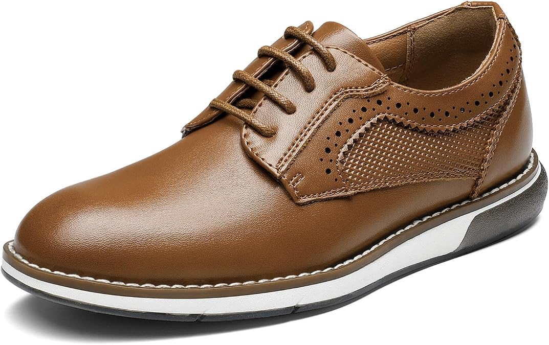 Bruno Marc Boys' Suit Shoes Children's Casual Shoes Oxford Breathable Lace-Up Shoes Elegant Festive Children's Shoes for Parties Formal Occasions Wedding Shoes
