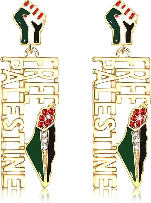 Palestine Earrings for Women Enamel Free Palestine Dangle Earrings Ribbon Palestine Map Fits Earrings Palestine Jewelry Accessories
