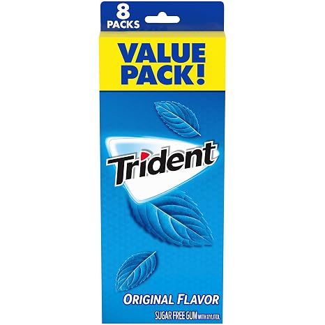 Trident Original Sugar Free Gum, 8 Packs of 14 Pieces (112 Total Pieces)